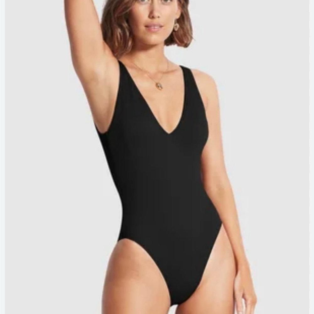 Gildan Sleek Black One-Piece Swimsuit